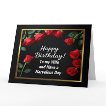 Feliz cumpleaños, tarjeta de esposa Red Rose