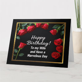 Feliz cumpleaños, tarjeta de esposa Red Rose