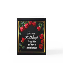 Feliz cumpleaños, tarjeta de esposa Red Rose