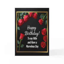 Feliz cumpleaños, tarjeta de esposa Red Rose