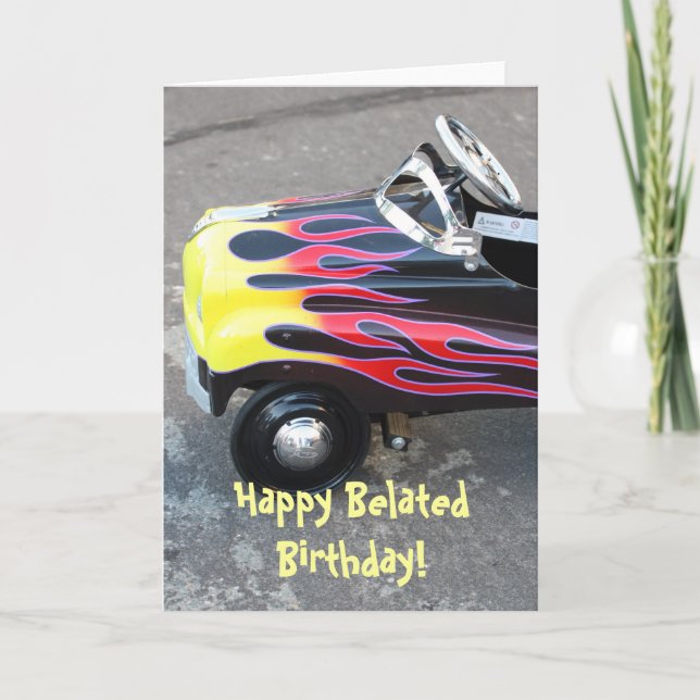Feliz cumpleaños, tarjeta de felicitación de coche (Anverso)