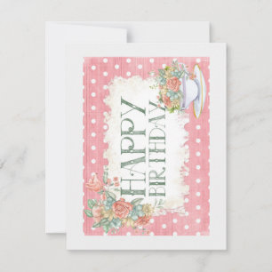 Feliz cumpleaños, tarjeta de felicitación de tacup