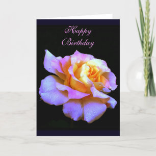 Feliz cumpleaños, tarjeta de felicitación rosa ros