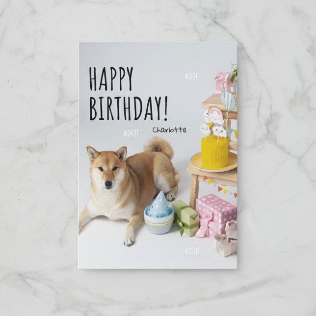 Feliz cumpleaños, tarjeta de Fiesta Shiba Inu (The perfect card for every dog lover.)
