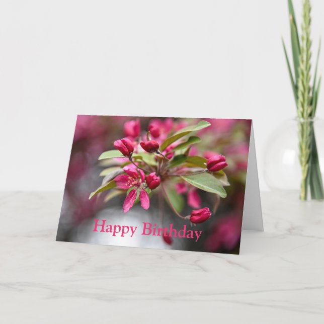 Feliz cumpleaños tarjeta de flores de Apple de can (Anverso)