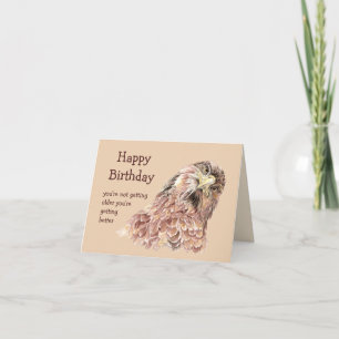 Feliz cumpleaños tarjeta de halcón para divertirse