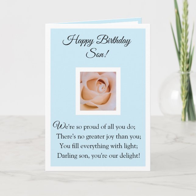 Feliz cumpleaños, tarjeta de hijo (Anverso)