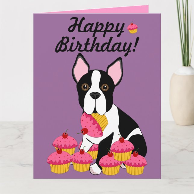 ¡Feliz cumpleaños! Tarjeta de las magdalenas de (Anverso)