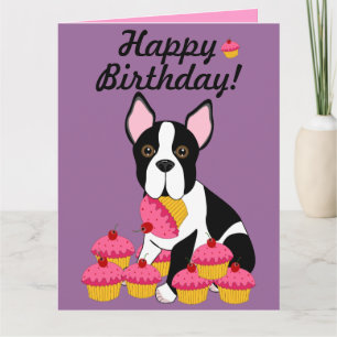 ¡Feliz cumpleaños! Tarjeta de las magdalenas de