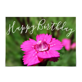 "Feliz cumpleaños" Tarjeta de lluvia Rosa Dianthus