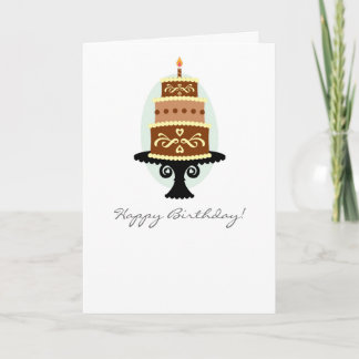 Feliz cumpleaños tarjeta de pastelería de chocolat
