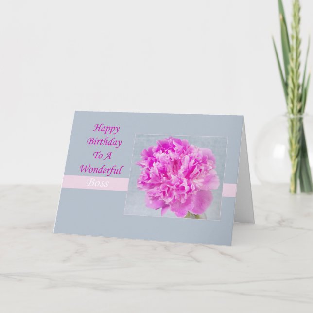 Feliz Cumpleaños Tarjeta de Peonía Rosa para el Je (Anverso)