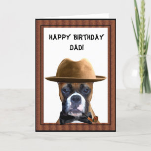 Feliz cumpleaños, tarjeta de saludo de boxeador