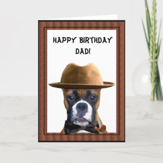Feliz cumpleaños, tarjeta de saludo de boxeador
