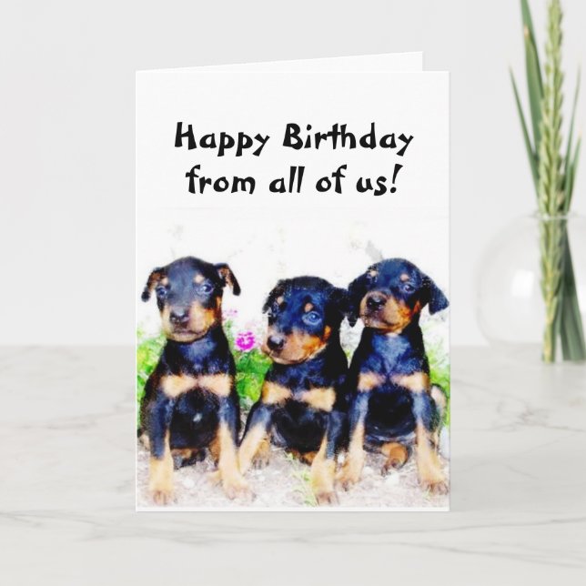 Feliz cumpleaños tarjeta de saludo de cachorros Do (Anverso)