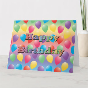 Feliz cumpleaños, tarjeta de saludo de globos