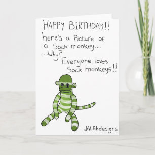 ¡Feliz cumpleaños! Tarjeta de saludo de mono de so