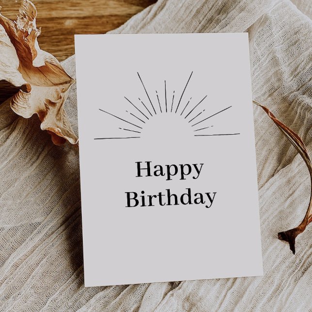 Feliz cumpleaños tarjeta de saludos de mostaza Sun (Happy birthday Sun mustard greetings card)