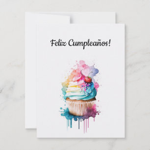 Feliz Cumpleaños Tarjeta De Torta En Español