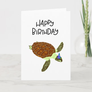 Feliz cumpleaños, tarjeta de tortuga