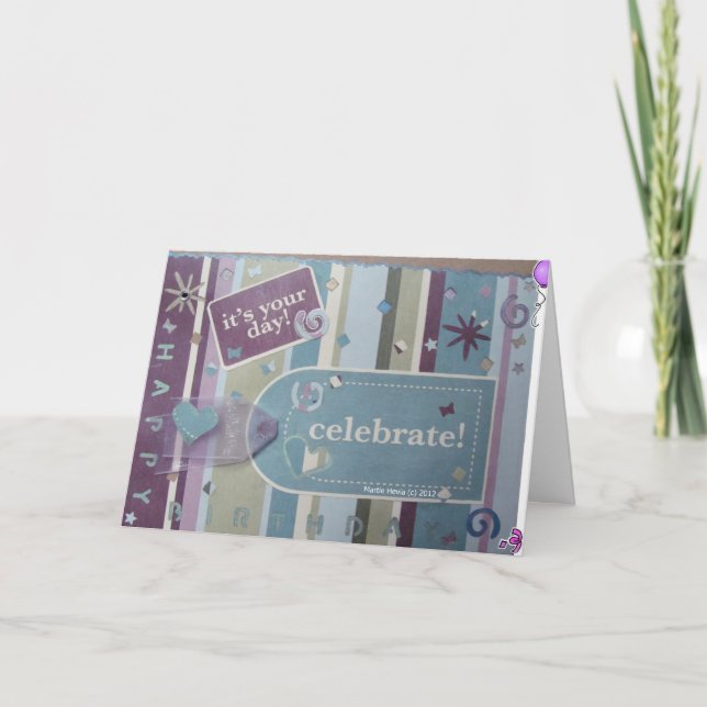 Feliz cumpleaños - tarjeta del libro de recuerdos (Anverso)