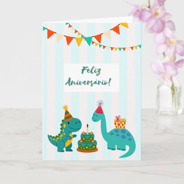 Feliz Cumpleaños Tarjeta Dinosaurio (Orquídea)