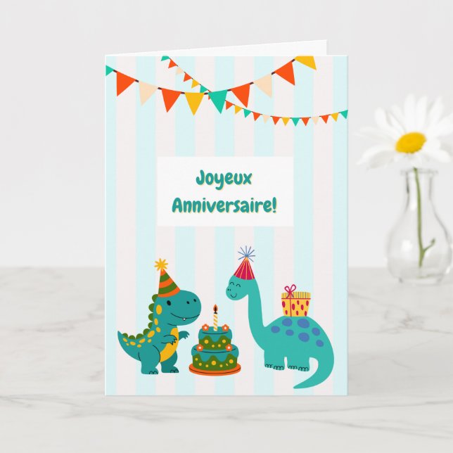 Feliz Cumpleaños Tarjeta Dinosaurio Tarjeta de Din (Planta pequeña)