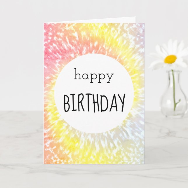 Feliz cumpleaños tarjeta hippie de Naranja amarill (Planta pequeña)