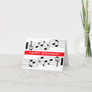 Feliz Cumpleaños Tarjeta Nota de Música Puntuación