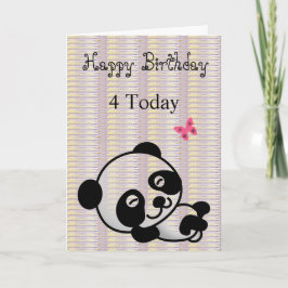 Feliz cumpleaños Tarjeta Panda Lilac Negro