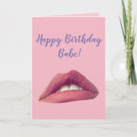 Feliz cumpleaños tarjeta personalizada de labios r
