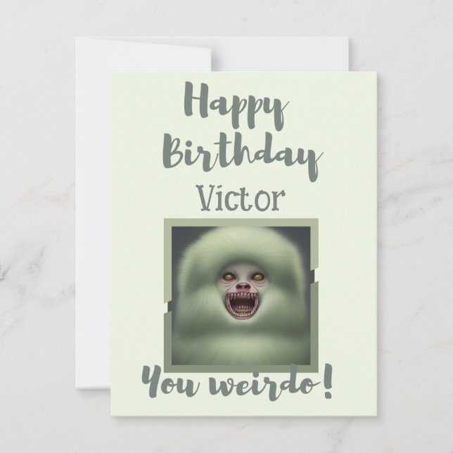Feliz cumpleaños, tarjeta personalizada Weirdo Gre (Anverso)