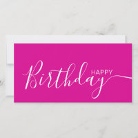 Feliz cumpleaños Tarjeta plana blanca moderna de c