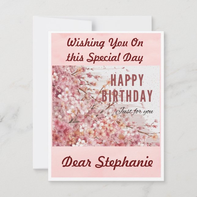 Feliz cumpleaños, tarjeta plana personalizada (Anverso)