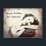 Feliz cumpleaños, tarjeta postal de Boyfriend Vint<br><div class="desc">Una imagen vintage de dominio público con mayor manipulación digital por parte de Pattian Malynn,  conocida como La dama de la época</div>
