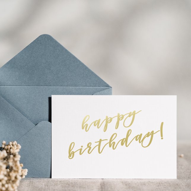 Feliz cumpleaños | Tarjeta postal de Faux Gold (Subido por el creador)