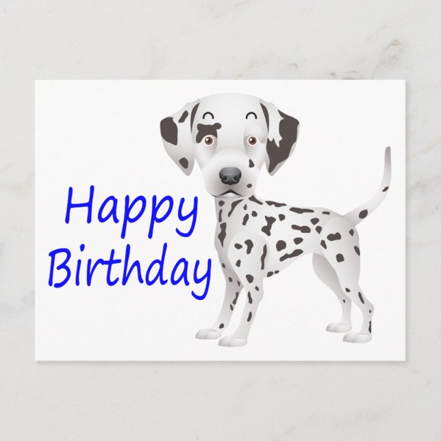 Feliz cumpleaños, tarjeta postal de perro copiado  (Anverso)