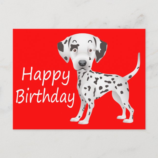 Feliz cumpleaños, tarjeta postal de perro copiado  (Anverso)