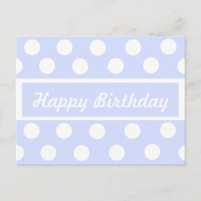 Feliz cumpleaños tarjeta postal de puntos de Polka (Anverso)