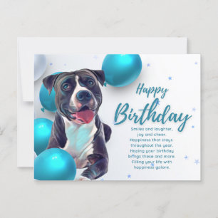 Feliz Cumpleaños Tarjeta Postal Pit Bull