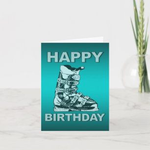 Feliz Cumpleaños Tarjeta Ski Boot Blue