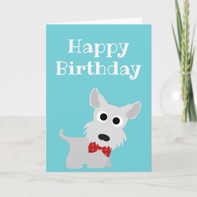 Feliz cumpleaños Tarjeta Terrier Westie Dog Blank (Anverso)