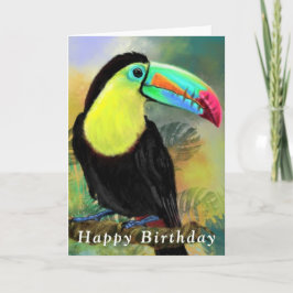 Feliz cumpleaños tarjeta tropical Toco Toucan Bird