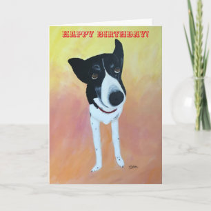 Feliz cumpleaños, tarjetas de pintura de perro col