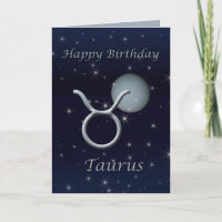 Feliz cumpleaños Taurus Venus tarjeta de felicitac