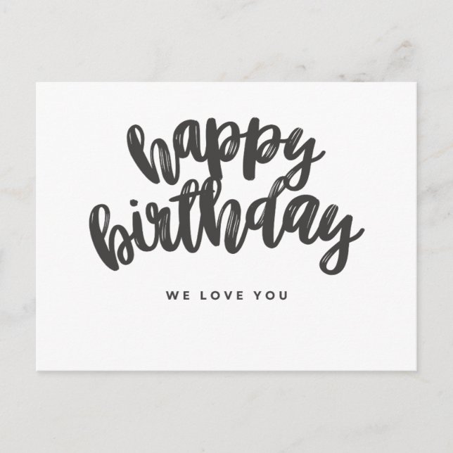 Feliz cumpleaños, te amamos tarjeta (Anverso)