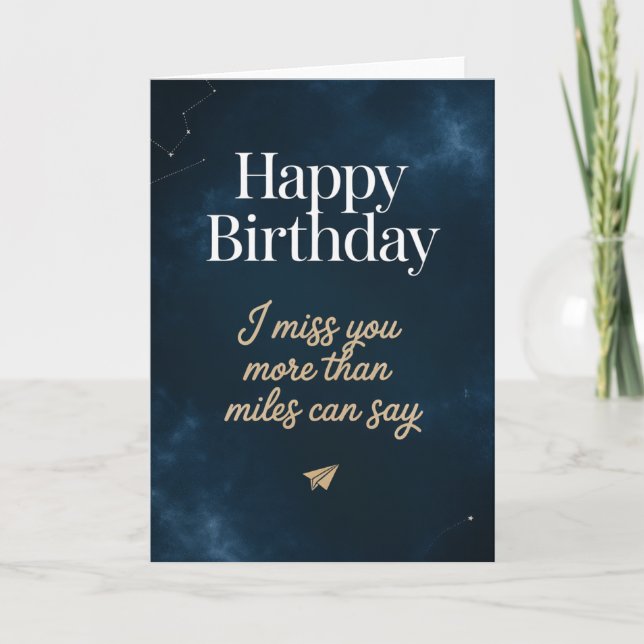 feliz cumpleaños te extraño tarjeta (Anverso)