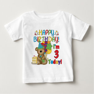 Feliz cumpleaños Teddy Bear 3 camisetas y regalos