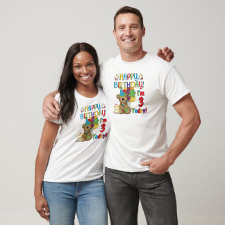 Feliz cumpleaños Teddy Bear 3 camisetas y regalos