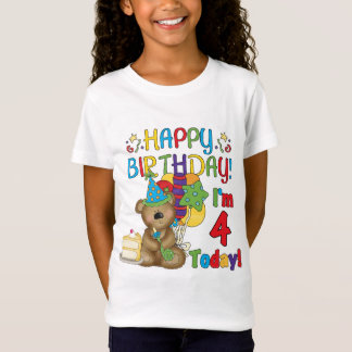 Feliz cumpleaños Teddy Bear 4ª camisetas y regalos